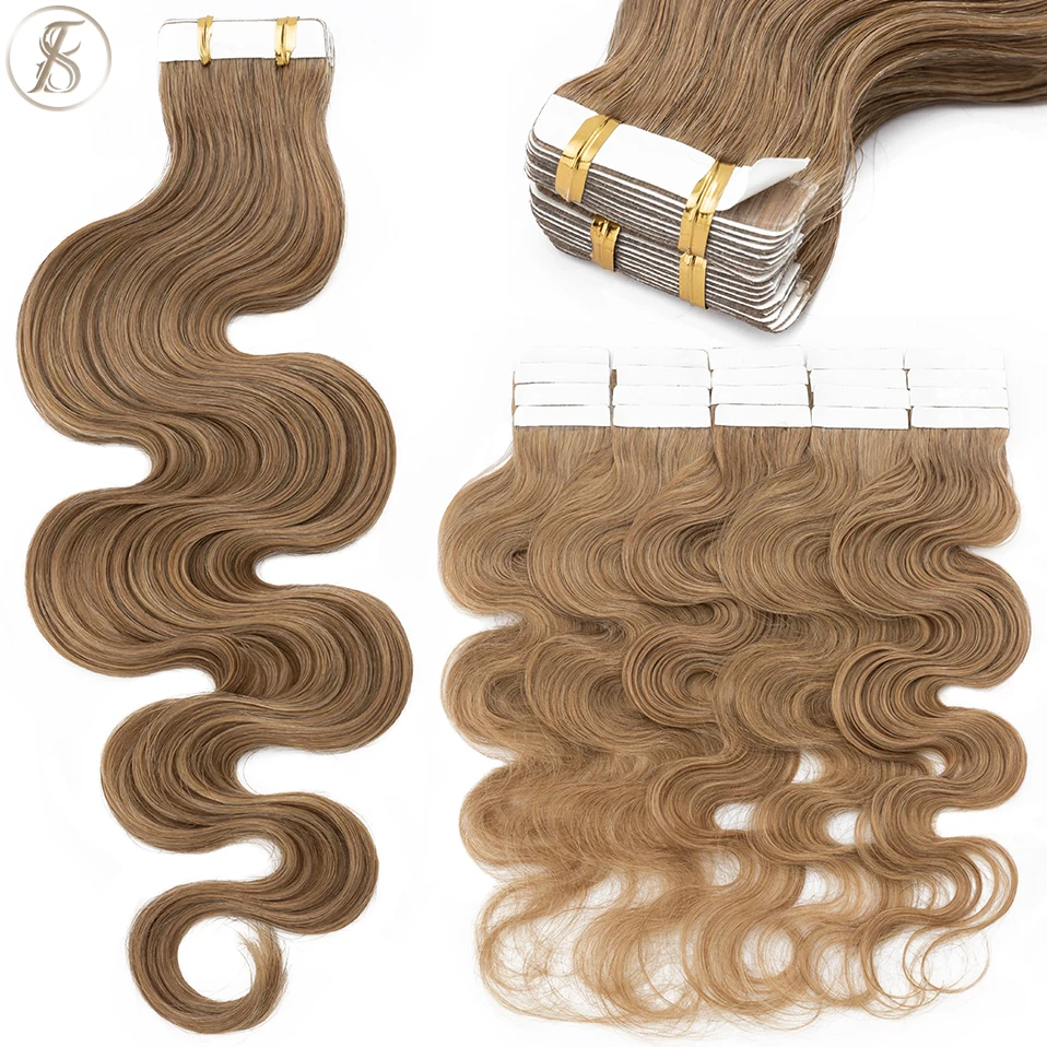 Invisible Tape In Extensions Real Hair - TESS 20 piezas cinta ondulada en