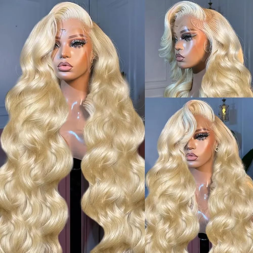 613 Blonde Body Wave Lace Front Wig - # Pelucas de cabello humano 613,