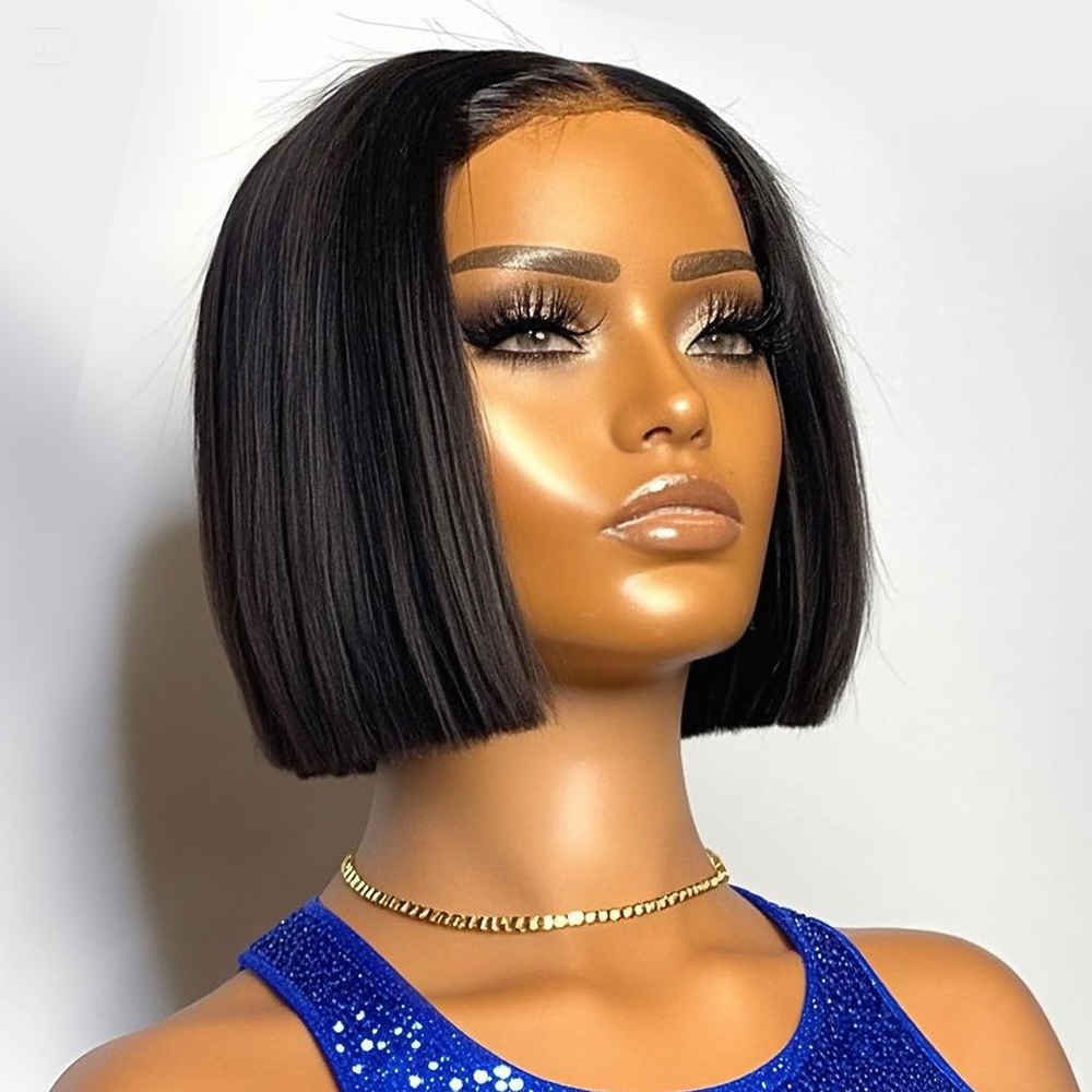 Pre Parted 13X4 Lace Front Bob Wig - Peluca Bob Corta Lisa de 250%