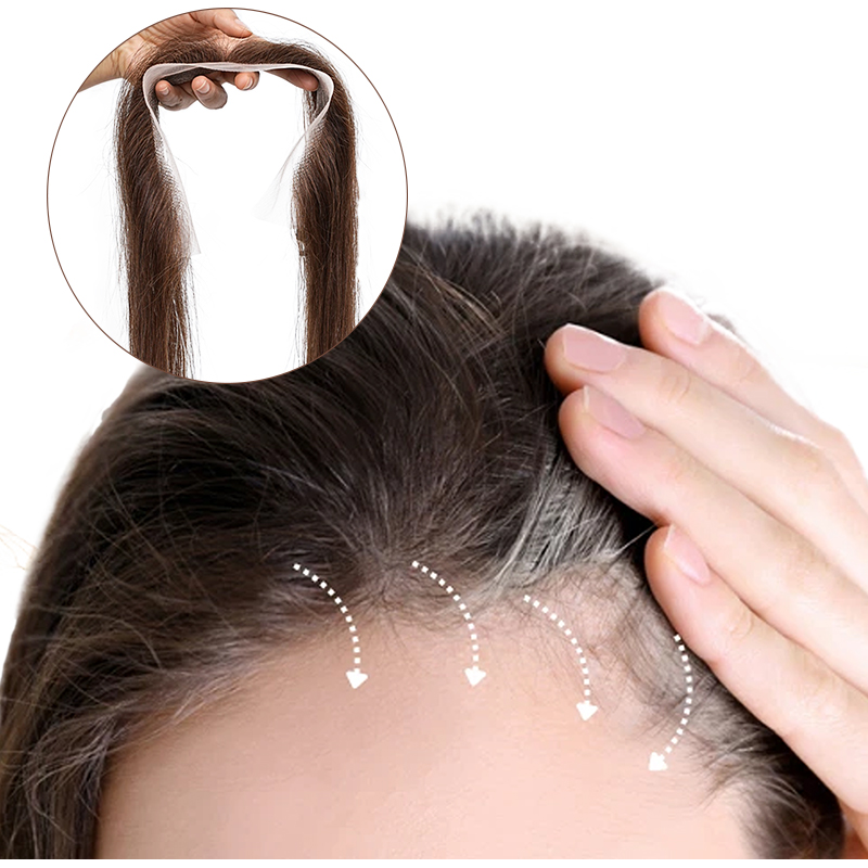 Invisible Tape In Extensions Real Hair - 2X13 pulgadas de encaje sin Clip