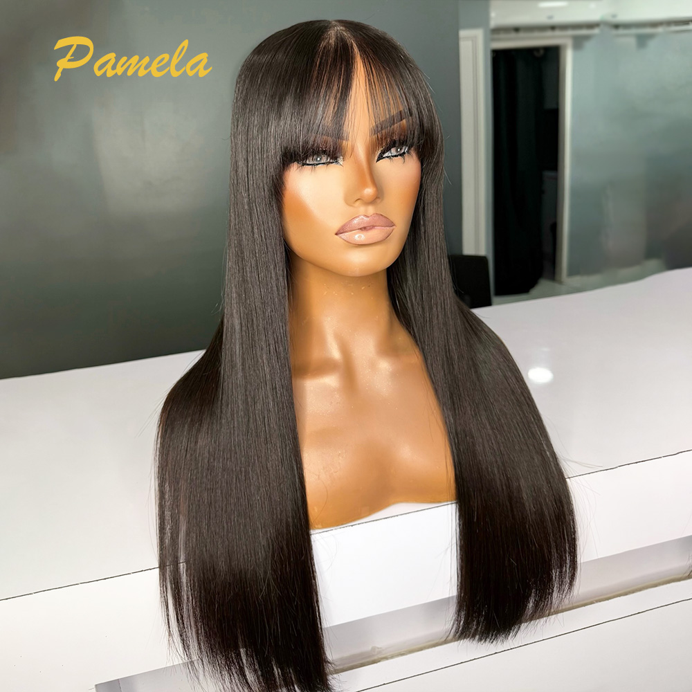 Lace Front Wigs - Peluca de cabello humano brasileño pre-cortado,