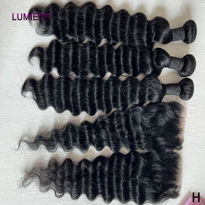 Extensiones de Cabello Humano  - Deep Wave 3 Bundles With Closure reseña y precio