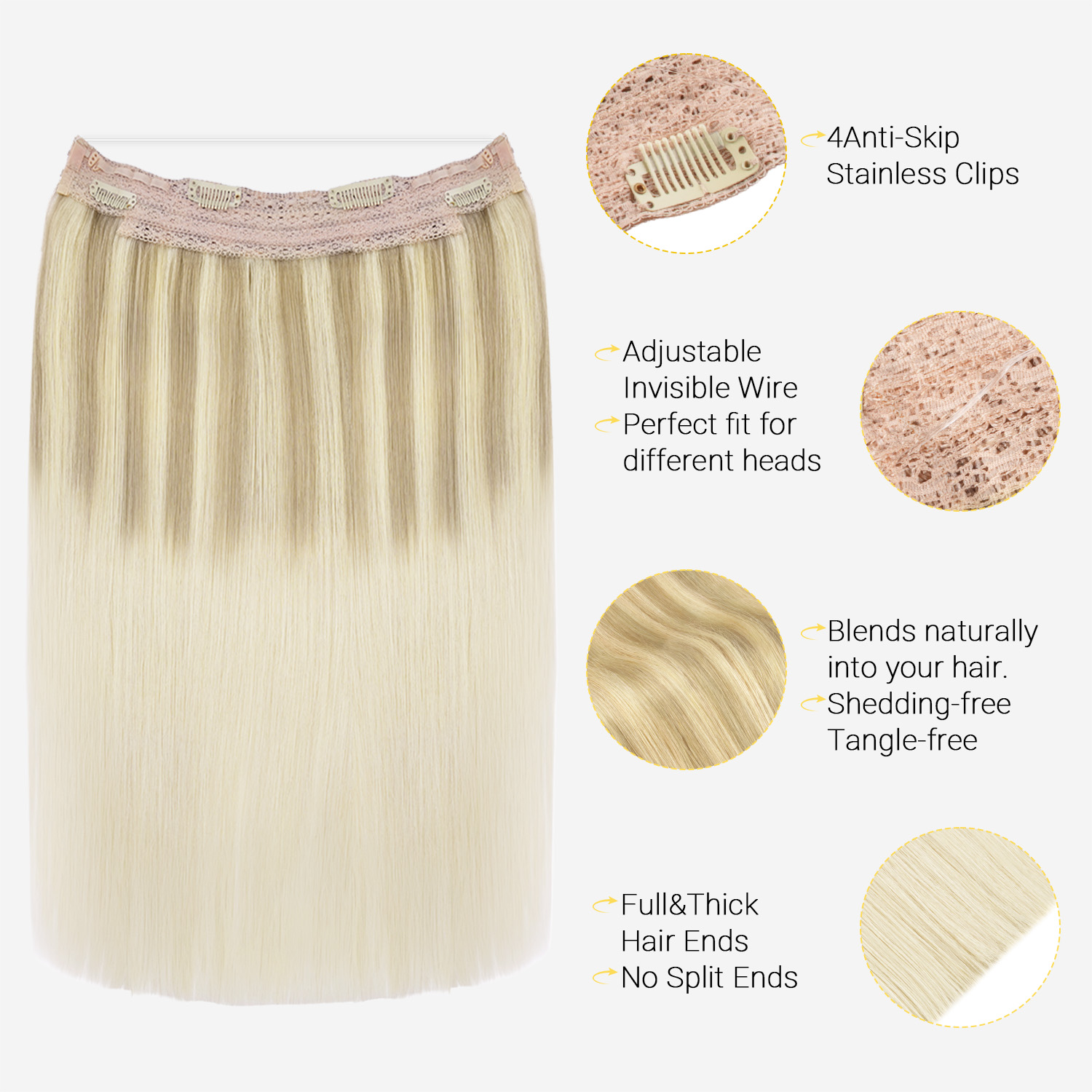 Extensiones de Cabello con Hal - Seamless Clip In Hair Extensions Human Hair reseña y precio