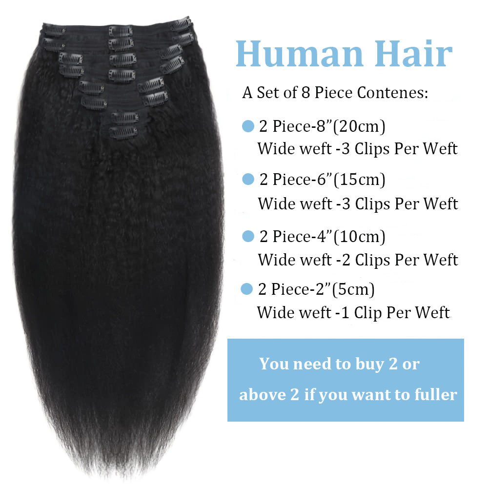 Clips rectos y rizados en exte - Seamless Clip In Hair Extensions Human Hair reseña y precio